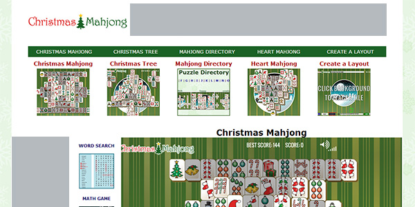 free online holiday games free christmas mahjong